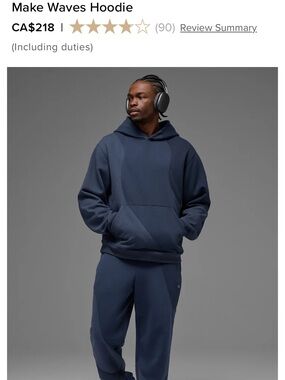 ALO yoga make waves hoodie size M